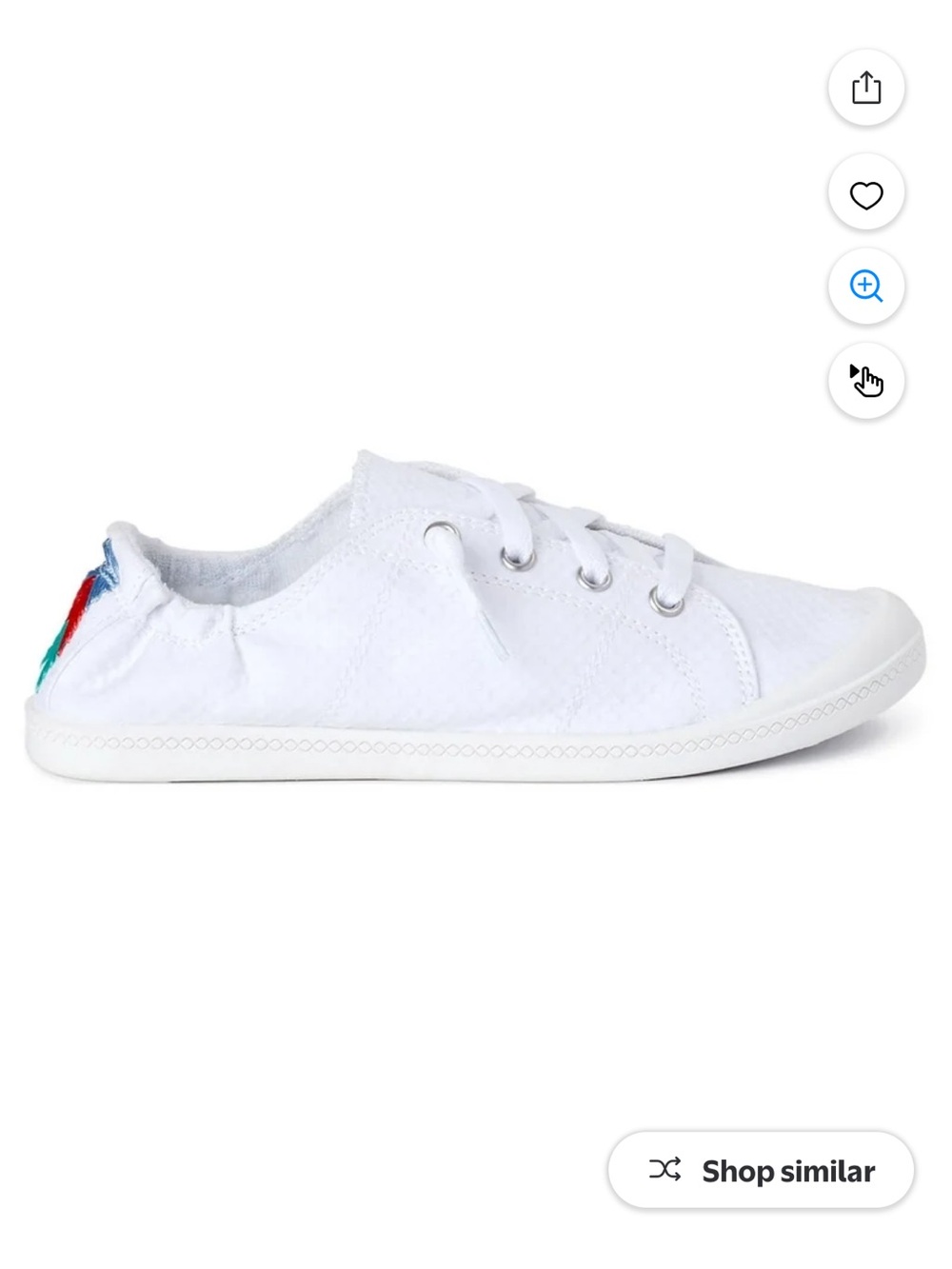 Time and Tru White Women's Casual Lace-Up Sneakers - Picture 3 of 5